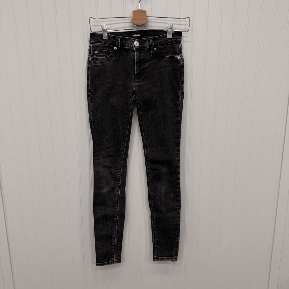 Hudson Women's Size 24 Black Krista Super Skinny Low-Rise Stretch Denim Jeans